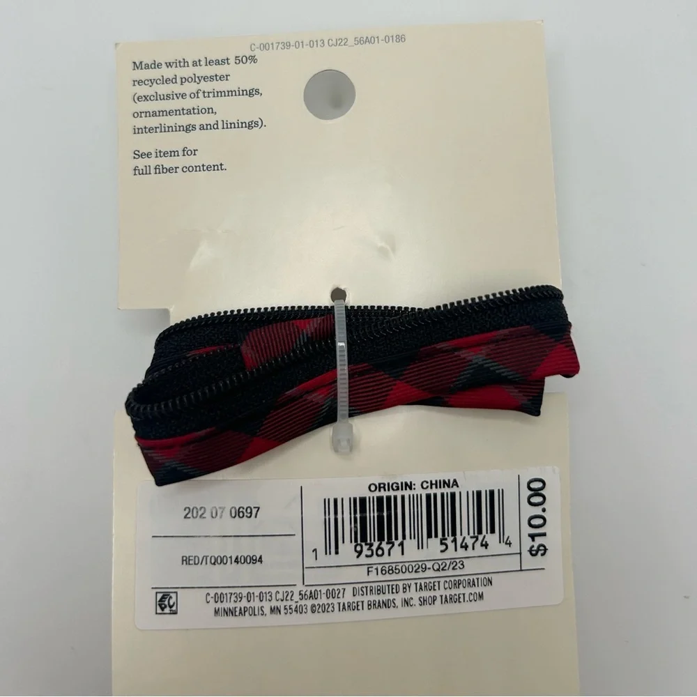 Cat & Jack Red, Gray and Black Plaid Tie (S/M, & M/L)